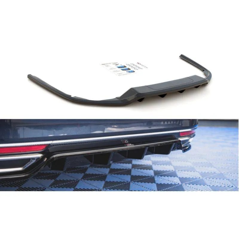 Maxton - Arriere Splitter (avec une barre verticale) Volkswagen Passat B8 Noir Brillant