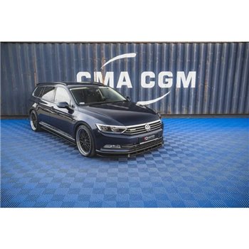 Maxton - Lame Du Pare-Chocs Avant V.2 Volkswagen Passat B8 Noir Brillant