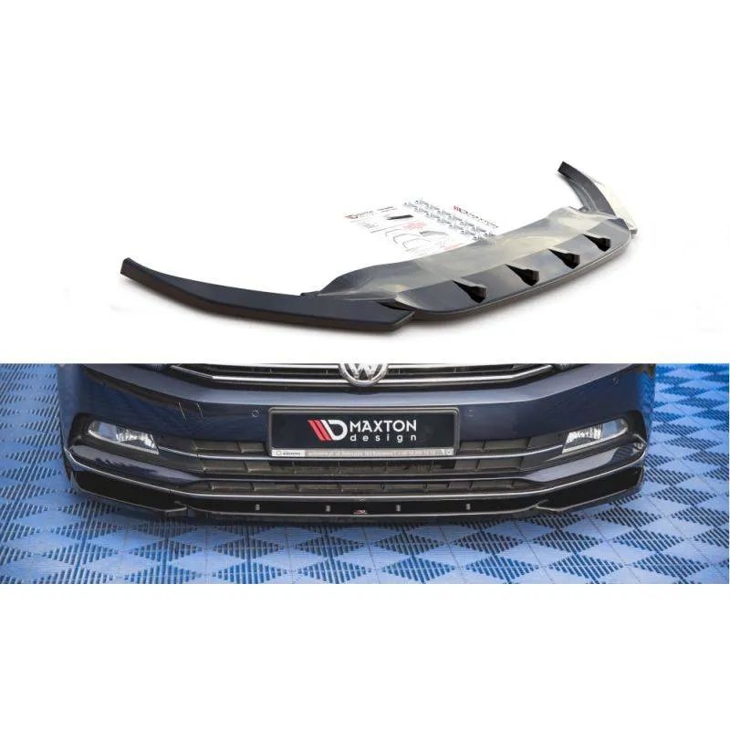 Maxton - Lame Du Pare-Chocs Avant V.1 Volkswagen Passat B8 Noir Brillant
