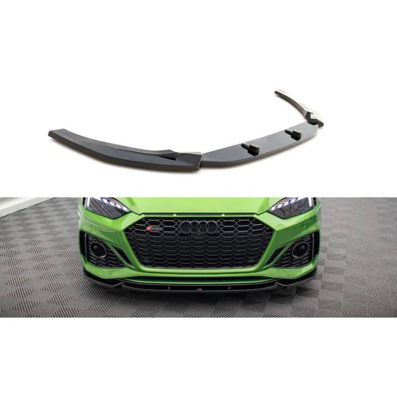 Maxton - Lame Du Pare-Chocs Avant V.2 Audi RS5 F5 Facelift Noir Brillant