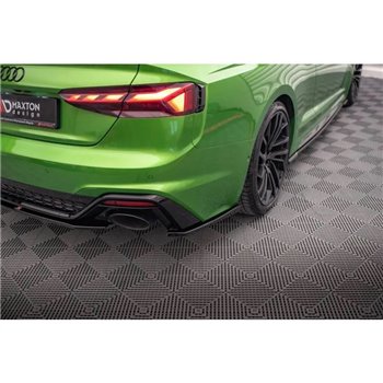 Maxton - Lames De Pare-Chocs Arrière Latérales Audi RS5 F5 Facelift Noir Brillant
