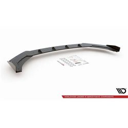 Maxton - Street Pro Lame Du Pare-Chocs Avant Volkswagen Polo GTI Mk6 Noir-Rouge + Rabats Brillant