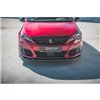Maxton - Lame Du Pare-Chocs Avant V.1 Peugeot 308 GT Mk2 Facelift Noir Brillant