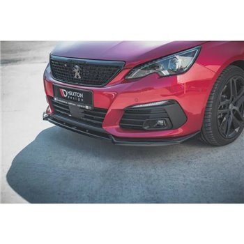Maxton - Lame Du Pare-Chocs Avant V.1 Peugeot 308 GT Mk2 Facelift Noir Brillant