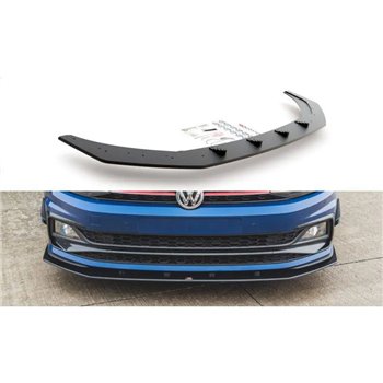 Maxton - Street Pro Lame Du Pare-Chocs Avant Volkswagen Polo GTI Mk6 Noir-Rouge