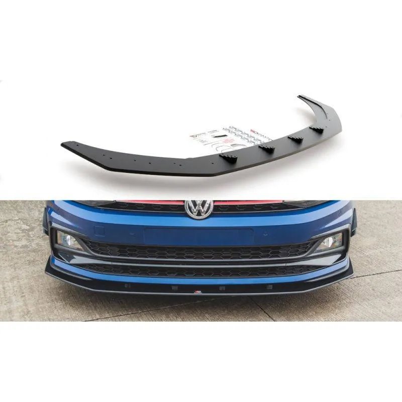 Maxton - Street Pro Lame Du Pare-Chocs Avant Volkswagen Polo GTI Mk6 Noir-Rouge