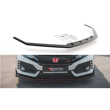 Maxton - Street Pro Lame Du Pare-Chocs Avant V.2 Honda Civic Type-R Mk10 / Mk10 Facelift Noir-Rouge