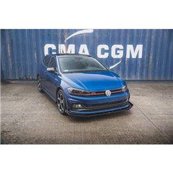 Maxton - Street Pro Lame Du Pare-Chocs Avant Volkswagen Polo GTI Mk6 Noir + Rabats Brillant 