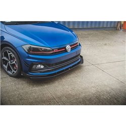 Maxton - Street Pro Lame Du Pare-Chocs Avant Volkswagen Polo GTI Mk6 Noir + Rabats Brillant 
