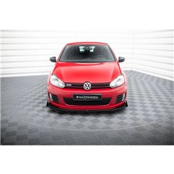 Maxton - Street Pro Lame Du Pare-Chocs Avant V.3 Volkswagen Golf GTI Mk6 Noir-Rouge + Rabats Brillant