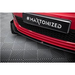 Maxton - Street Pro Lame Du Pare-Chocs Avant V.3 Volkswagen Golf GTI Mk6 Noir-Rouge + Rabats Brillant