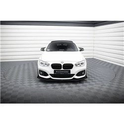 Maxton - Street Pro Lame Du Pare-Chocs Avant V.3 BMW 1 F20 M-Pack Facelift / M140i Noir + Rabats Brillant 