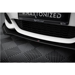 Maxton - Street Pro Lame Du Pare-Chocs Avant V.3 BMW 1 F20 M-Pack Facelift / M140i Noir + Rabats Brillant 