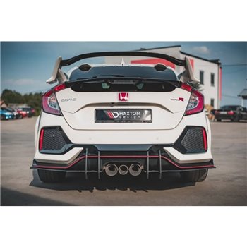 Maxton - Street Pro Diffuseur Arrière Complet V.2 Honda Civic Type-R Mk10 / Mk10 Facelift Noir-Rouge