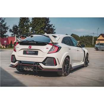 Maxton - Street Pro Diffuseur Arrière Complet V.2 Honda Civic Type-R Mk10 / Mk10 Facelift Noir-Rouge