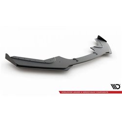 Maxton - Street Pro Lame Du Pare-Chocs Avant V.3 BMW 1 F20 M-Pack Facelift / M140i Noir-Rouge + Rabats Brillant
