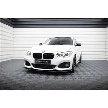 Maxton - Street Pro Lame Du Pare-Chocs Avant V.3 BMW 1 F20 M-Pack Facelift / M140i Noir-Rouge