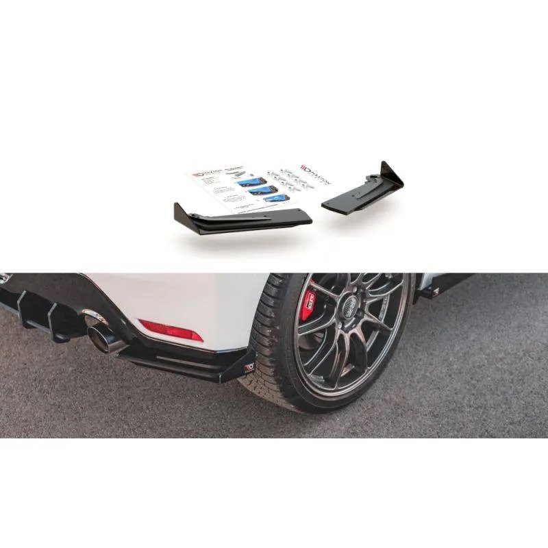 Maxton - Street Pro Lame Du Pare Chocs Arriere Toyota GR Yaris Mk4 Noir-Rouge + Rabats Brillant