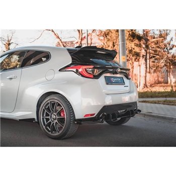 Maxton - Street Pro Lame Du Pare Chocs Arriere Toyota GR Yaris Mk4 Noir-Rouge + Rabats Brillant