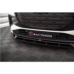 Maxton - Lame Du Pare-Chocs Avant V.2 Audi Q4 e-tron Sportback S-line Mk1 Noir Brillant