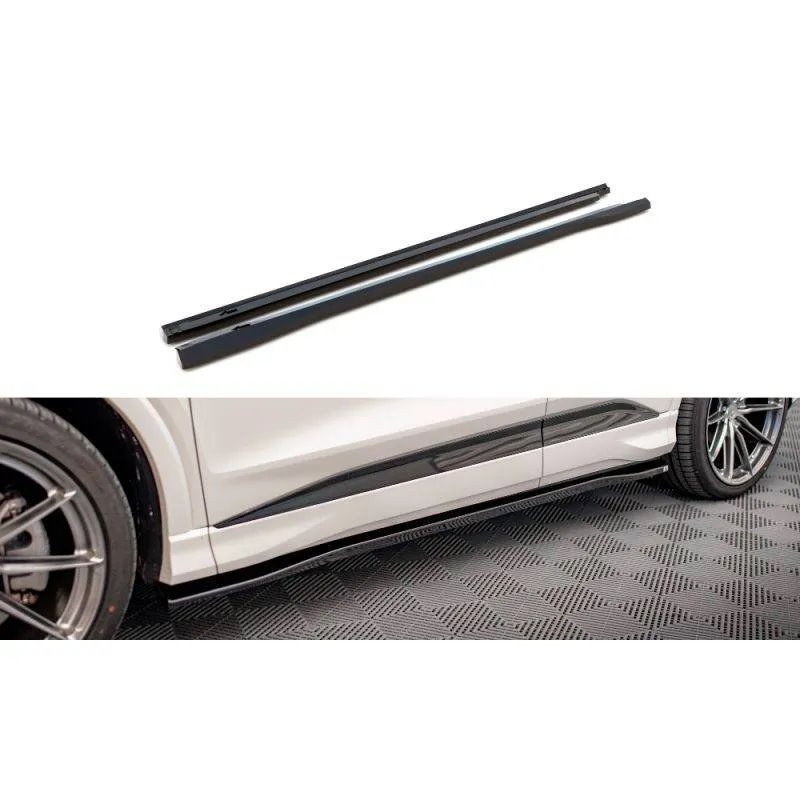 Maxton - Rajouts Des Bas De Caisse Audi Q4 e-tron Sportback S-line Mk1 Noir Brillant