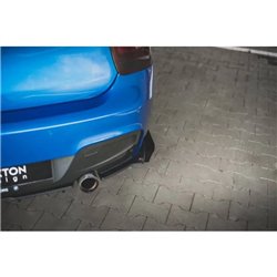 Maxton - Street Pro Lame Du Pare Chocs Arriere BMW M135i F20 Noir-Rouge + Rabats Brillant