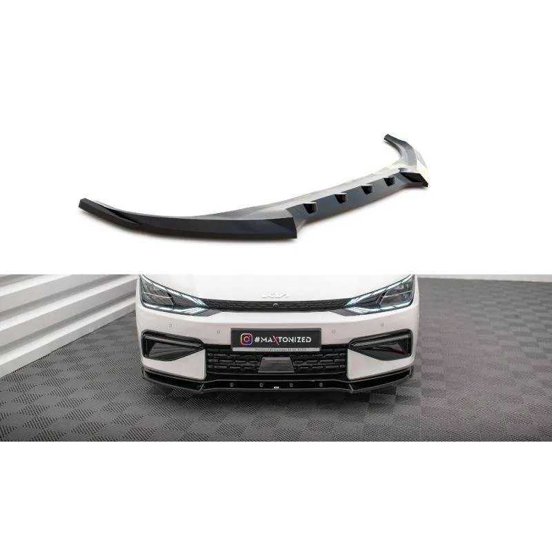 Maxton - Lame Du Pare-Chocs Avant V.2 Kia EV6 GT-Line Mk1 Noir Brillant