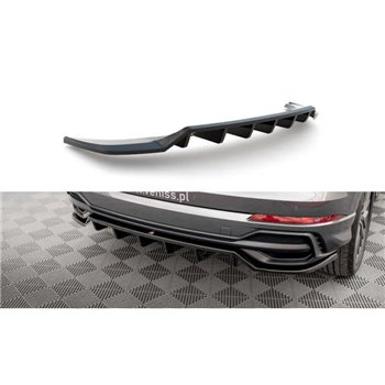 Maxton - Arriere Splitter (avec une barre verticale) Audi Q3 S-Line SUV F3 Noir Brillant