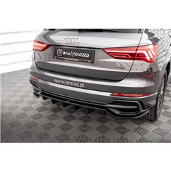 Maxton - Arriere Lame (avec une barre verticale) Audi Q3 S-Line SUV F3 Noir Brillant