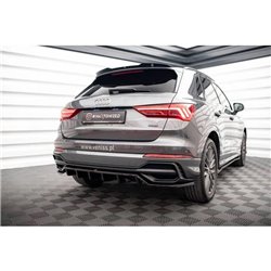 Maxton - Arriere Lame (avec une barre verticale) Audi Q3 S-Line SUV F3 Noir Brillant