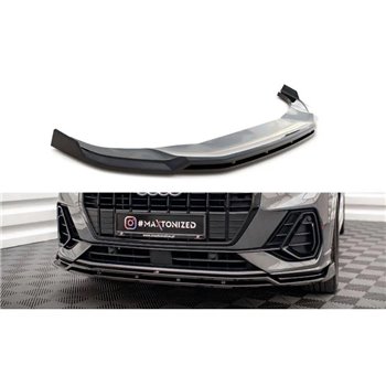 Maxton - Lame Du Pare-Chocs Avant V.2 Audi Q3 S-Line SUV F3 Noir Brillant