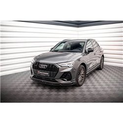Maxton - Lame Du Pare-Chocs Avant V.2 Audi Q3 S-Line SUV F3 Noir Brillant