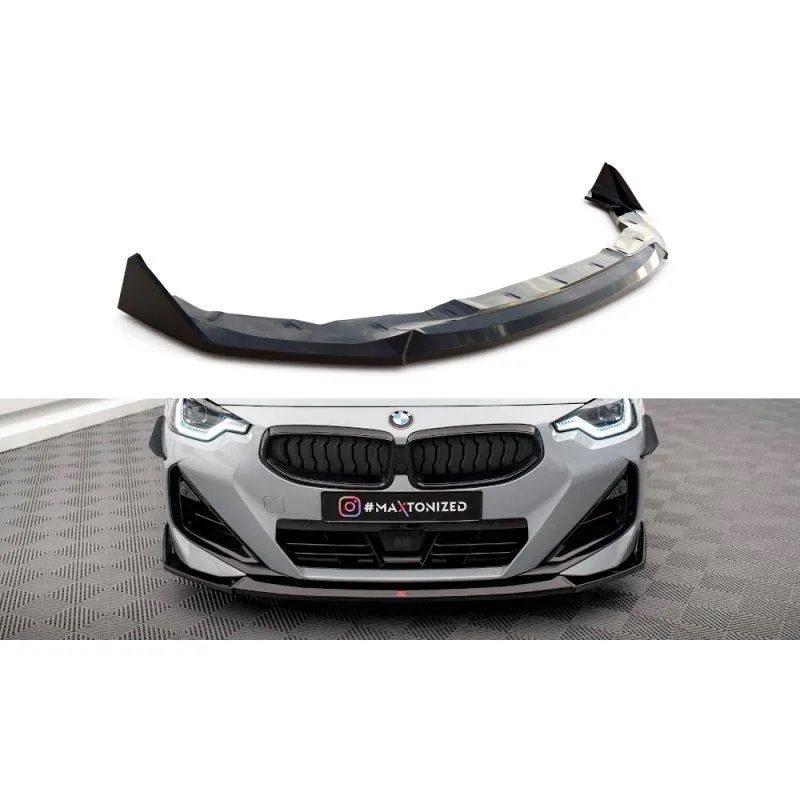 Maxton - Lame Du Pare-Chocs Avant V.3 BMW 2 Coupe M-Pack / M240i G42 Noir Brillant