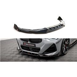 Maxton - Lame Du Pare-Chocs Avant V.2 + Ailerons BMW 2 Coupe M-Pack / M240i G42 Noir Brillant