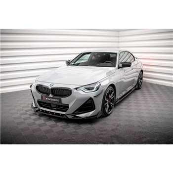 Maxton - Lame Du Pare-Chocs Avant V.2 + Ailerons BMW 2 Coupe M-Pack / M240i G42 Noir Brillant