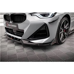 Maxton - Lame Du Pare-Chocs Avant V.2 + Ailerons BMW 2 Coupe M-Pack / M240i G42 Noir Brillant