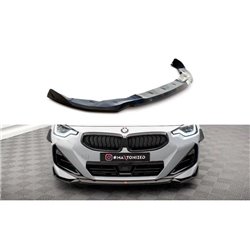 Maxton - Lame Du Pare-Chocs Avant V.1 BMW 2 Coupe M-Pack / M240i G42 Noir Brillant