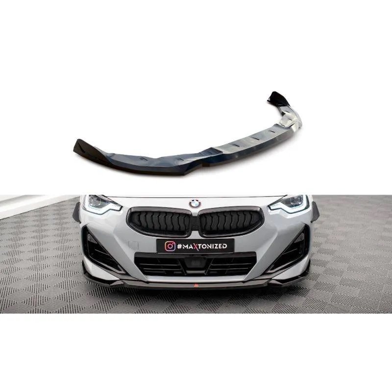 Maxton - Lame Du Pare-Chocs Avant V.1 BMW 2 Coupe M-Pack / M240i G42 Noir Brillant