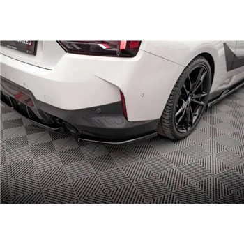 Maxton - Lames De Pare-Chocs Arrière Latérales V.2 BMW 2 Coupe M-Pack G42 Noir Brillant