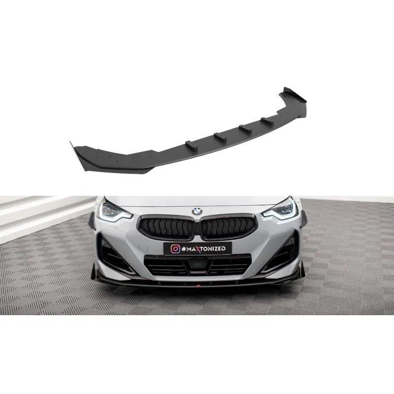 Maxton - Street Pro Lame Du Pare-Chocs Avant BMW 2 Coupe M-Pack / M240i G42 Noir-Rouge + Rabats Brillant