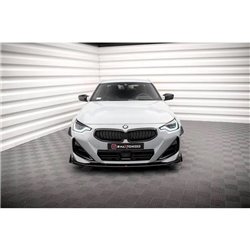 Maxton - Street Pro Lame Du Pare-Chocs Avant BMW 2 Coupe M-Pack / M240i G42 Noir-Rouge + Rabats Brillant