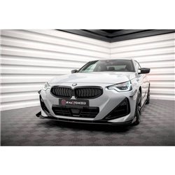 Maxton - Street Pro Lame Du Pare-Chocs Avant BMW 2 Coupe M-Pack / M240i G42 Noir-Rouge + Rabats Brillant