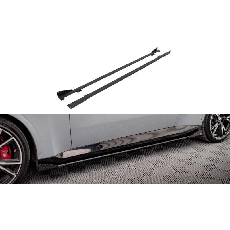 Maxton - Street Pro Rajouts Des Bas De Caisse BMW 2 Coupe M-Pack / M240i G42 Noir-Rouge + Rabats Brillant