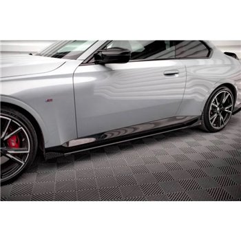 Maxton - Street Pro Rajouts Des Bas De Caisse BMW 2 Coupe M-Pack / M240i G42 Noir-Rouge + Rabats Brillant