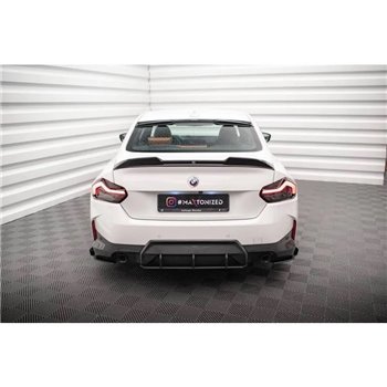Maxton - Street Pro Lame Du Pare Chocs Arriere BMW 2 Coupe M-Pack G42 Noir-Rouge + Rabats Brillant