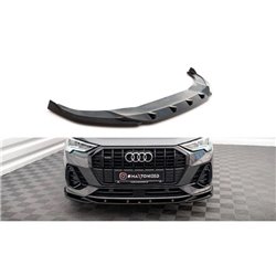 Maxton - Lame Du Pare-Chocs Avant V.1 Audi Q3 S-Line SUV F3 Noir Brillant