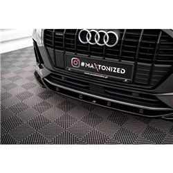 Maxton - Lame Du Pare-Chocs Avant V.1 Audi Q3 S-Line SUV F3 Noir Brillant