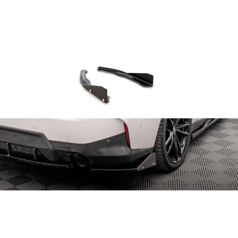 Maxton - Lames De Pare-Chocs Arrière Latérales V.2 + Ailerons BMW 2 Coupe M-Pack G42 Noir Brillant