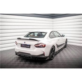 Maxton - Lames De Pare-Chocs Arrière Latérales V.2 + Ailerons BMW 2 Coupe M-Pack G42 Noir Brillant