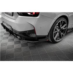 Maxton - Street Pro Lame Du Pare Chocs Arriere BMW 2 Coupe M240i G42 Noir-Rouge + Rabats Brillant